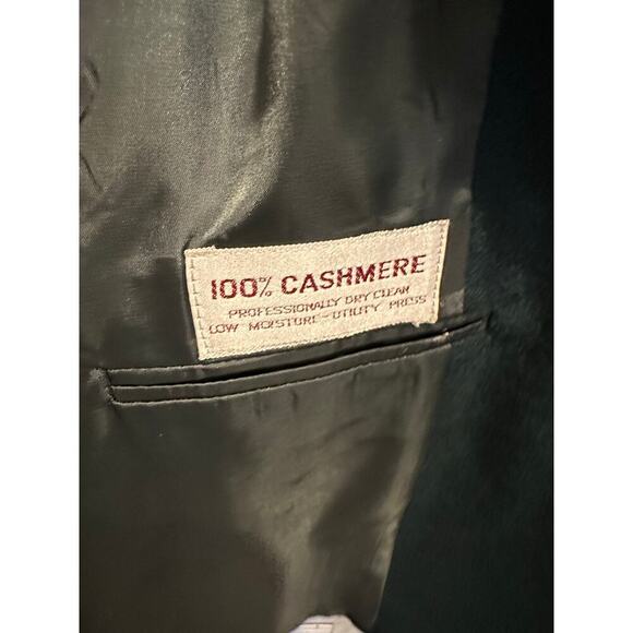Gieves & Hawkes Men's Green 100% cashmere gold Button Front Blazer Coat Size 48 - Picture 10 of 13